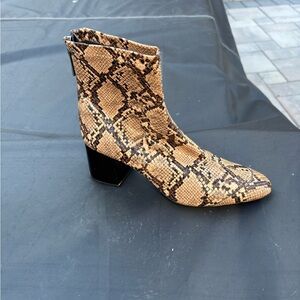 Zara Brown Snakeskin Ankle Boots